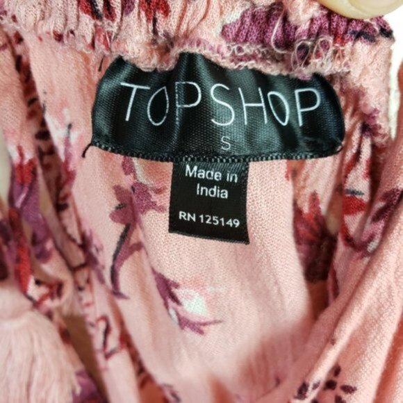 Bundle 2 TOPSHOP Boho Rompers Floral Print Ruffle Off Shoulder size S - Picture 8 of 16